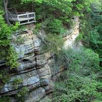 View of the Canyon Wall in Starved Rock State Park, Illinois