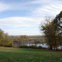 Overlooking the river from the visitor's center at Effigy Mounds, Iowa