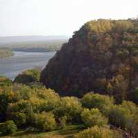 Scenic view of Mississippi at Effigy Mounds, Iowa
