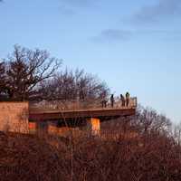 People on the Balcony watching the sunrise at Pikes Peak State Park, Iowa