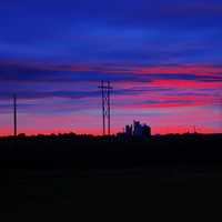 Dawn at the roadside at Mount Sunflower, Kansas