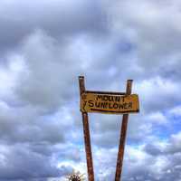 Sign pointing to Mount Sunflower, Kansas