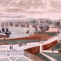 New Orleans Cityscape and port in 1803 in Louisiana