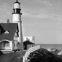 Lighthouse at Cape Elizabeth in Maine