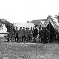 Lincoln Meeting with Generals at Antietam Battlefield, Maryland