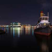 Night Time at the dock in Baltimore, Maryland