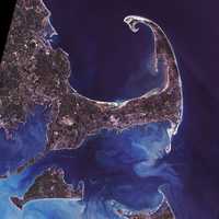 Cape of Islands satellite view in Cape Cod Massachusetts
