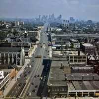 Looking south down Woodward Avenue in Detroit, Michigan