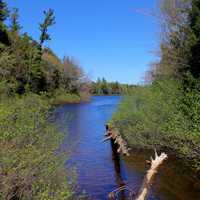 Stream flowing into Superior at Porcupine Mountains State Park, Michigan 