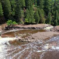 Water flowing Down at Gooseberry Falls State Park, Minnesota