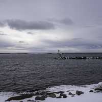Peninsulas, landscapes, and lighthouses on Lake Superior in Grand Marais, Minnesota