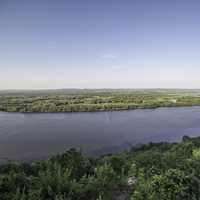 Peaceful and scenic overlook of the Mississippi River Landscape