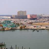 Damage to Marine Life Oceanarium and Casinos at port facility in Gulfport, Mississippi