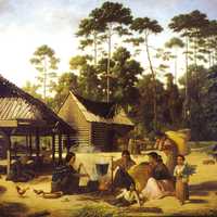 Choctaw Village near the Chefuncte in Mississippi