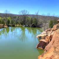 Pond overview at Elephant Rocks State Park