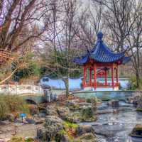 Temple place in Chinese Gardens in St. Louis, Missouri