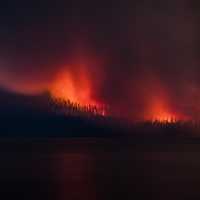 Forest Fire Across Lake McDonald
