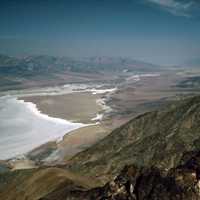 Salt Shoreline from Dante's view at Death Valley National Park, Nevada