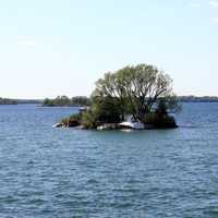 Little Island with Boathouse at Wellesley Island State Park, New York