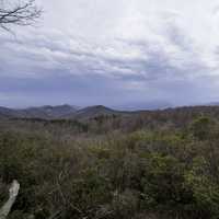 Forested Hills under heavy clouds at Sassafras Mountain, South Carolina