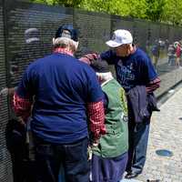 Veterans remembering fallen friends at the Vietnam memorial