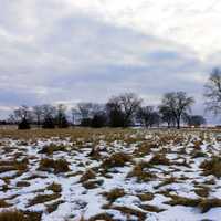 Snowy fields at Aztalan State Park, Wisconsin