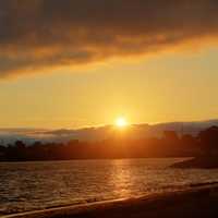 Sunrise over Ashland at Apostle Islands National Lakeshore, Wisconsin