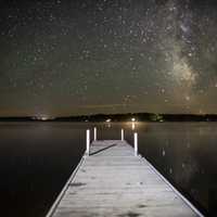 Stars above Lake Namekagon in Chequamegon National Forest, Wisconsin