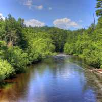 Scenic landscape of the Bad River at Copper Falls State Park, Wisconsin
