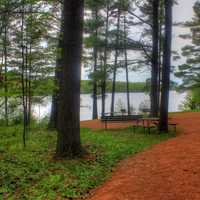 Hiking Path to the picnic path at Council Grounds State Park, Wisconsin