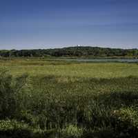 Landscape and water and hill at Cherokee Marsh