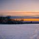 Dusk over the frozen lake landscape on Lake Mendota, Madison, Wisconsin