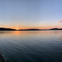 Crystal lake Panoramic sunset view