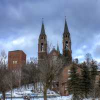 Cathedral from parking lot at Holy Hill, Wisconsin