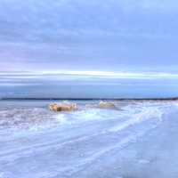 Icy shore at Whitefish Dunes State Park, Wisconsin