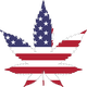 American Flag Marijuana Leaf Vector Clipart