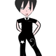 Anime person dressed in black vector clipart