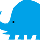 Blue Elephant Vector Clipart