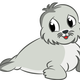 Cute Baby Seal Drawing vector clipart