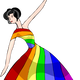 Dancer in Rainbow Dress vector clipart
