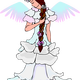 Fairy with white dress and wings vector clipart