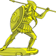 Golden Hoplite Warrior vector clipart