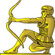 Golden Statue of an Archer vector clipart