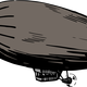Grey Zeppelin Blimp Vector Clipart