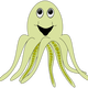 Happy Green Octopus vector clipart
