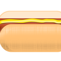 Hot Dog with Mustard Vector Clipart