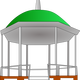 Kiosk with green top vector clipart