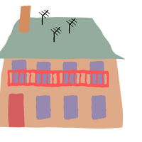 Old Brown house with beige roof vector clipart