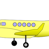 Old Yellow Plane Vector Clipart