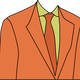 Orange Disco Suit Vector Clipart